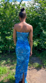 Denim Printed Tube top dress