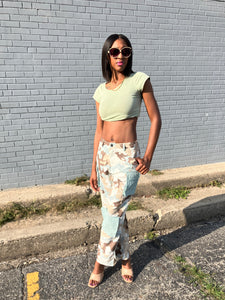 Mint camo pants