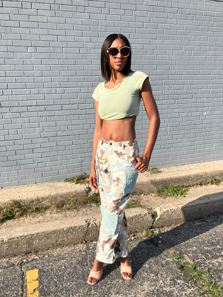 Mint camo pants