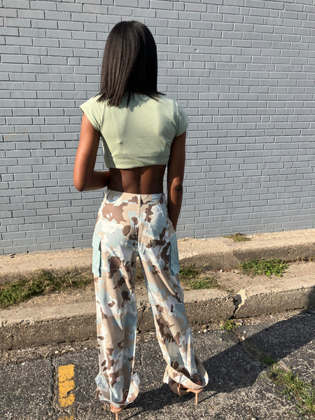 Mint camo pants