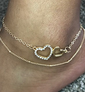 Heart Shaped ankle bracelet